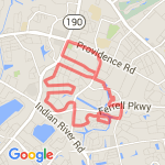 8.08 miles or 13K route map