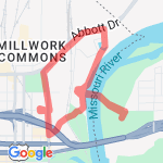 Omaha to Iowa route map