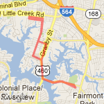 North Shore/Willow Wood  route map