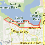 Longer version of South Glenmore Loop route map