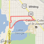 121st to indy to bike trail all da way to indy n calumet back to 121 st route map