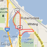 121st to indy to bike trail all da way to indy n calumet back to 121 st route map