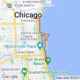 lakefront-AdamsToMcCormick - 24.16 Km route in Chicago