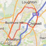chigwell- loughton-woodfood route map