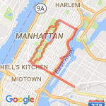 Manhattan 14 miles route map