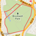 Brockwell Park Half Circle and Double Run Across Top route map