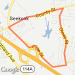 South Seekonk route map