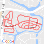 6 mile run/9.6 kilometers route map