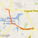 3 mile down Glen Oaks route map
