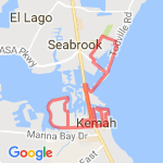 Park to Kemah through Clear lake shores route map