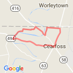 9 mile Cearfoss loop route map
