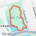 High park Run route map