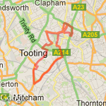 SOUTH London round 14.95K  route map