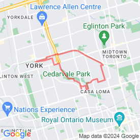 Belt Line to Dufferin to Cedarvale Ravine - 11.00 Km route in Toronto