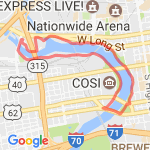 Downtown 3.5mi loop route map