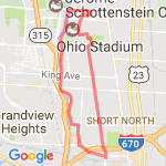 Garage to Campus through Vic Village, 6.15mi route map