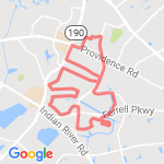 8 mile run or 13 kilometers. route map