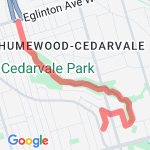 Cedarvale Ravine route map