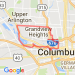 Downtown through Grandview Long 9m route map