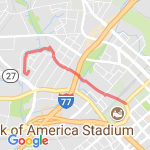 charlotte to stafium route map