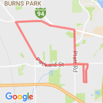 6 mile packard to stadium route map