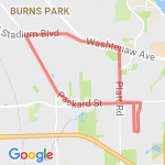 6 mile packard to stadium route map