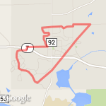 Highland to gravel to path to Hunters route map