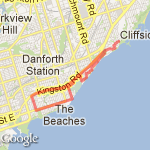 Tennis Courts from Starbucks route map