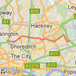 home angel and back - 8.38m 1hr 32min route map