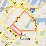 Southie 3 Miles route map