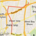 Higbie to Montaulk route map