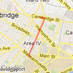 walk from Sidney + Mass Ave to home route map
