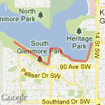 Glenmore Resevoir Loop 15km Short - Calgary, AB route map