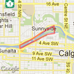 14th Street to Prince's Island and back route map