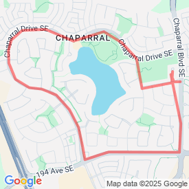 almost 5 k - 5.00 Km route in chaparral calgary