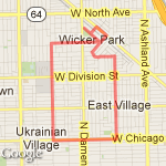 Wicker Park 5K route map