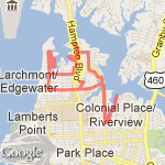 Larchmont/Colonial Place 7-miler route map