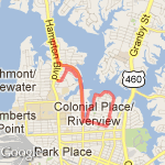 Colonial Place 6 miler route map