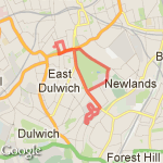 Peckham Rye & Old Camberwell route map
