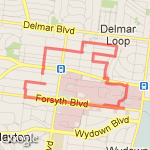 Wash U/Ames Place route map