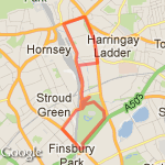 Finsbury Park 5 Mile route map