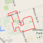 Sam's 5 km route route map