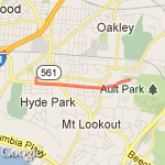 To Maggie's Ault Park route map