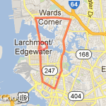 Larchmont 11.5 miler route map