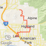 Suncrest to Lehi Half Marathon route map