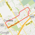 8.2km - NE Barrie route map