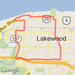7 Miler, perimeter of Lakewood route map