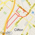 Clifton Stampede 5K route map