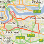 Greenwich - Woolwich - O2 - Greenwich route map