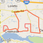 9.90 Mile Training Run route map